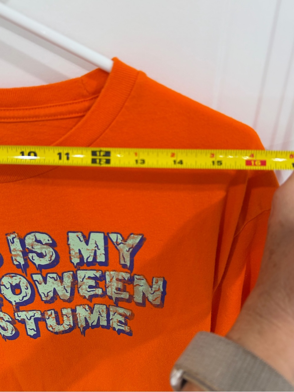 Bright Orange "This Is My Halloween Costume" Tee - Picture 6 of 6
